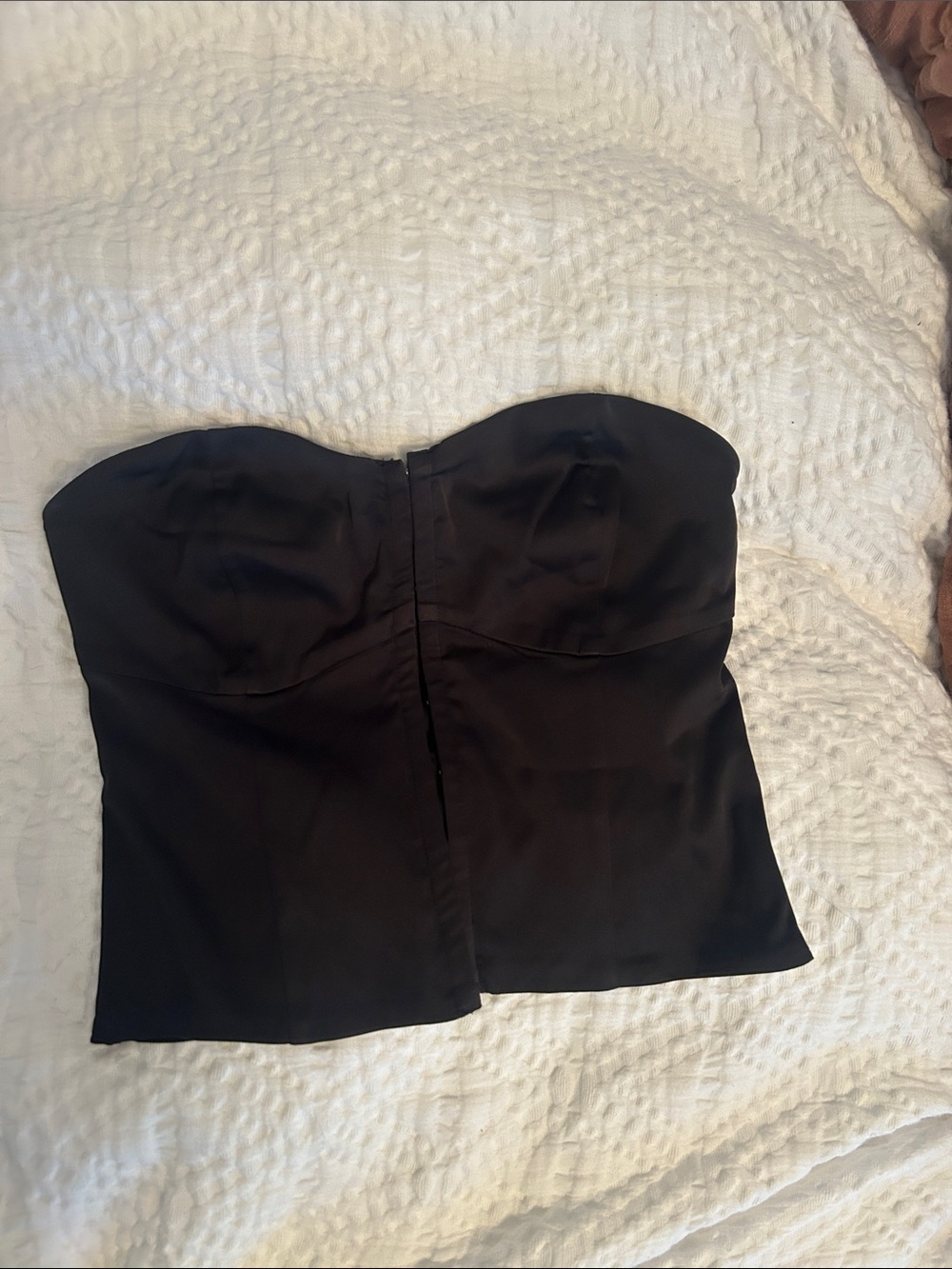 Abercrombie & Fitch Strapless Black Silk Bustier Top